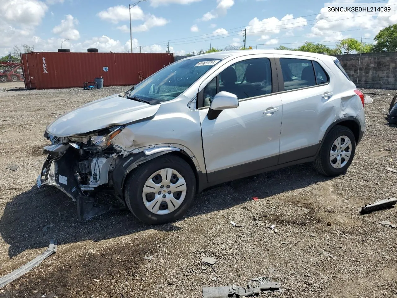 2017 Chevrolet Trax Ls VIN: 3GNCJKSB0HL214089 Lot: 57422914