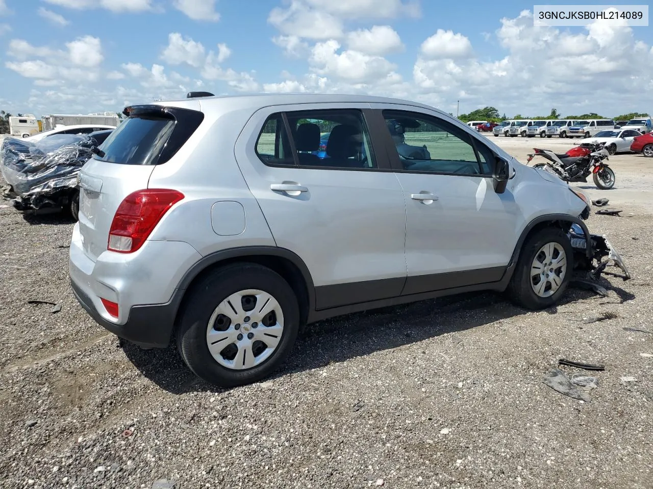 2017 Chevrolet Trax Ls VIN: 3GNCJKSB0HL214089 Lot: 57422914