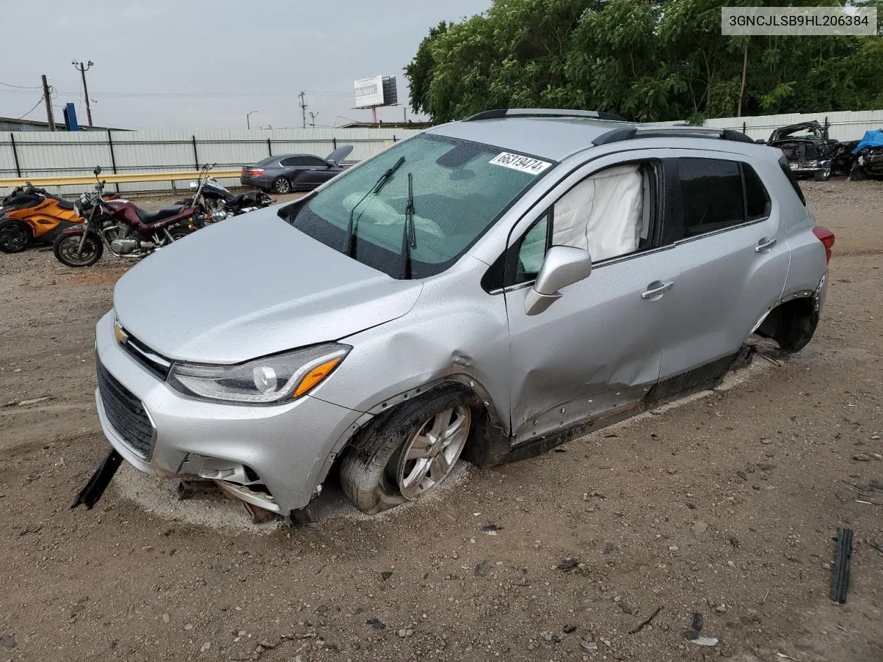 2017 Chevrolet Trax 1Lt VIN: 3GNCJLSB9HL206384 Lot: 66319474