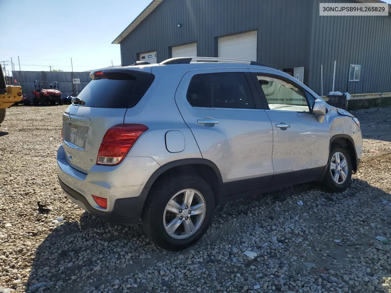 2017 Chevrolet Trax 1Lt VIN: 3GNCJPSB9HL265829 Lot: 70080404