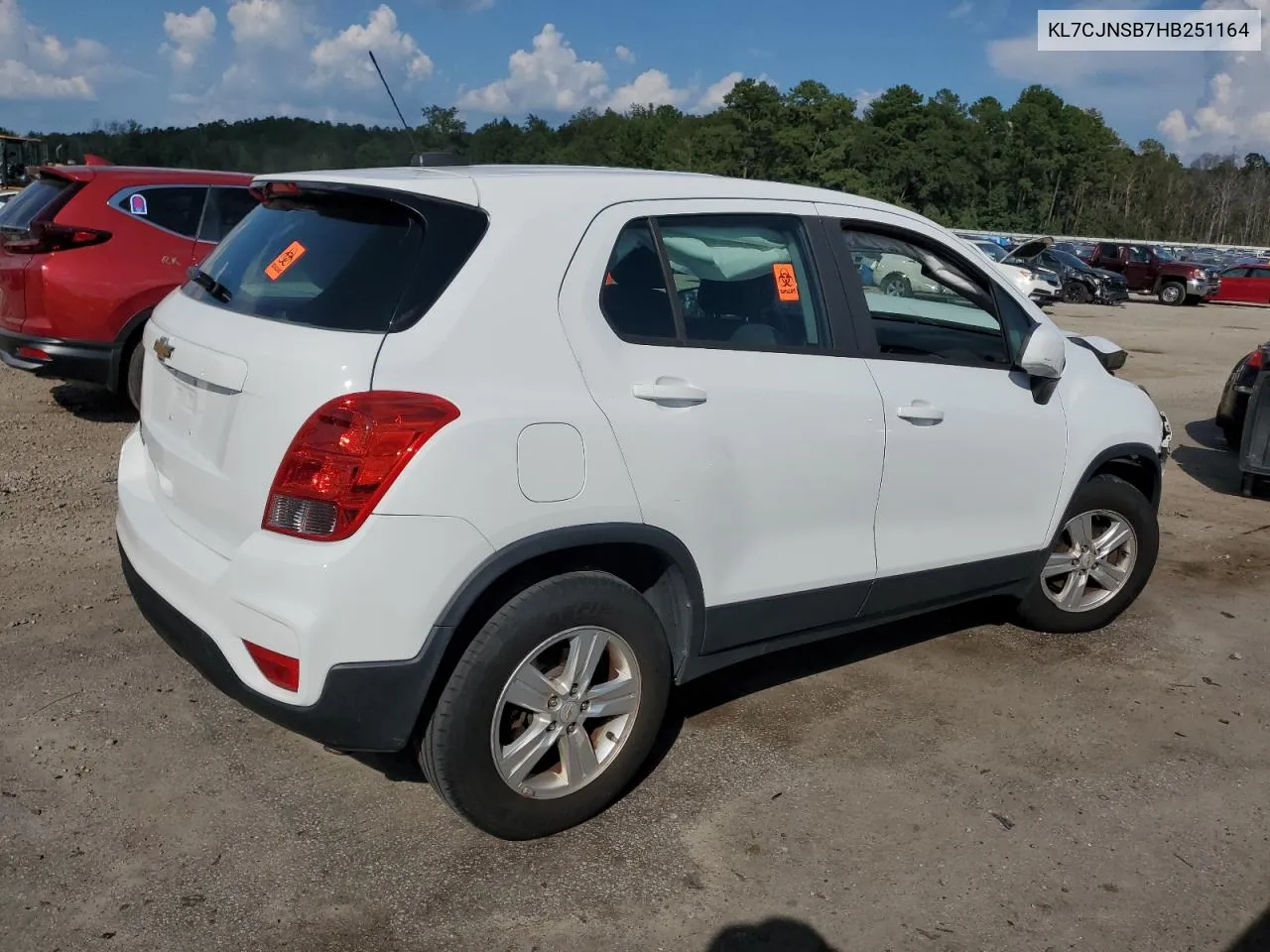 2017 Chevrolet Trax Ls VIN: KL7CJNSB7HB251164 Lot: 71933044