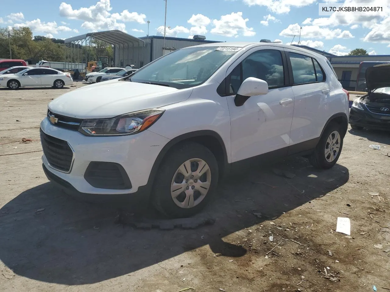 2017 Chevrolet Trax Ls VIN: KL7CJKSB8HB204871 Lot: 72215194