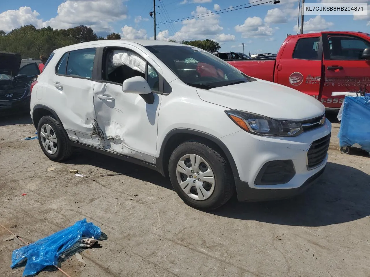 2017 Chevrolet Trax Ls VIN: KL7CJKSB8HB204871 Lot: 72215194