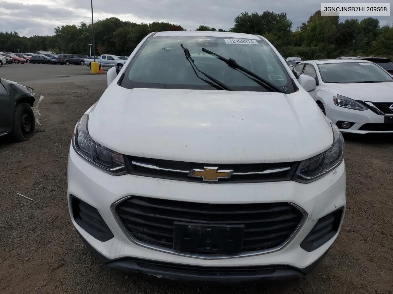 2017 Chevrolet Trax Ls VIN: 3GNCJNSB7HL209568 Lot: 72469914