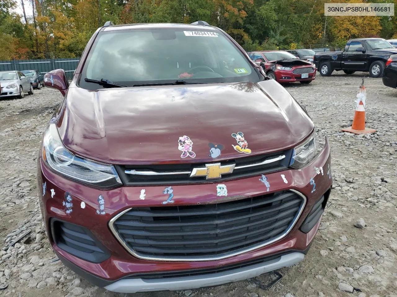 2017 Chevrolet Trax 1Lt VIN: 3GNCJPSB0HL146681 Lot: 74034114