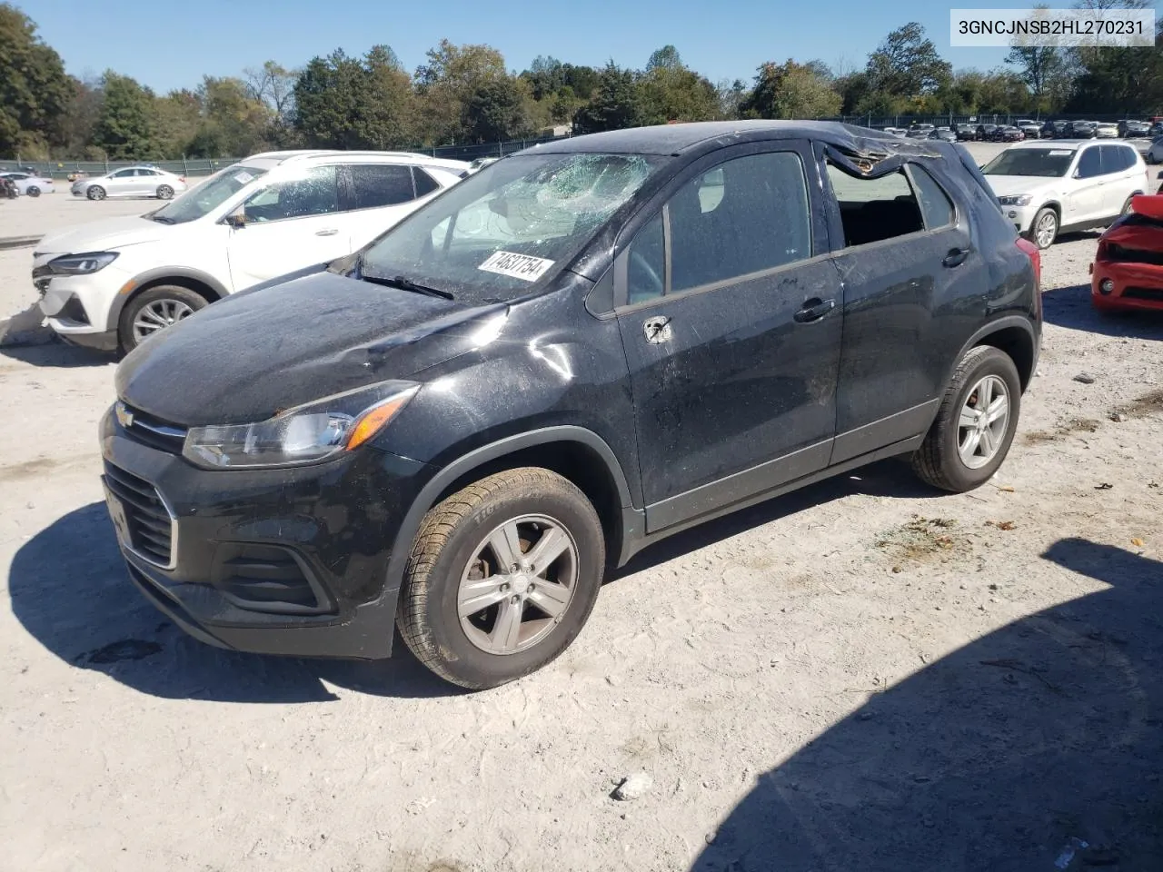 2017 Chevrolet Trax Ls VIN: 3GNCJNSB2HL270231 Lot: 74637754