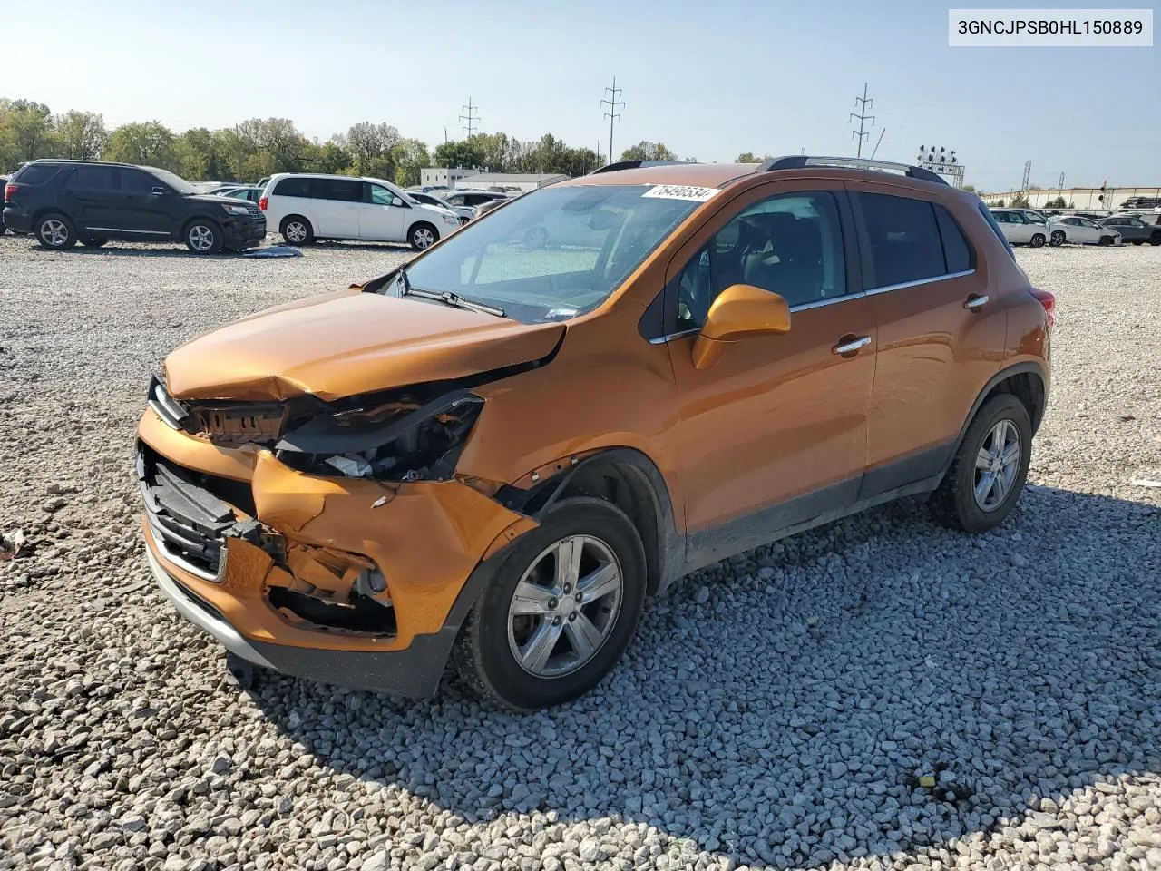 2017 Chevrolet Trax 1Lt VIN: 3GNCJPSB0HL150889 Lot: 75490534