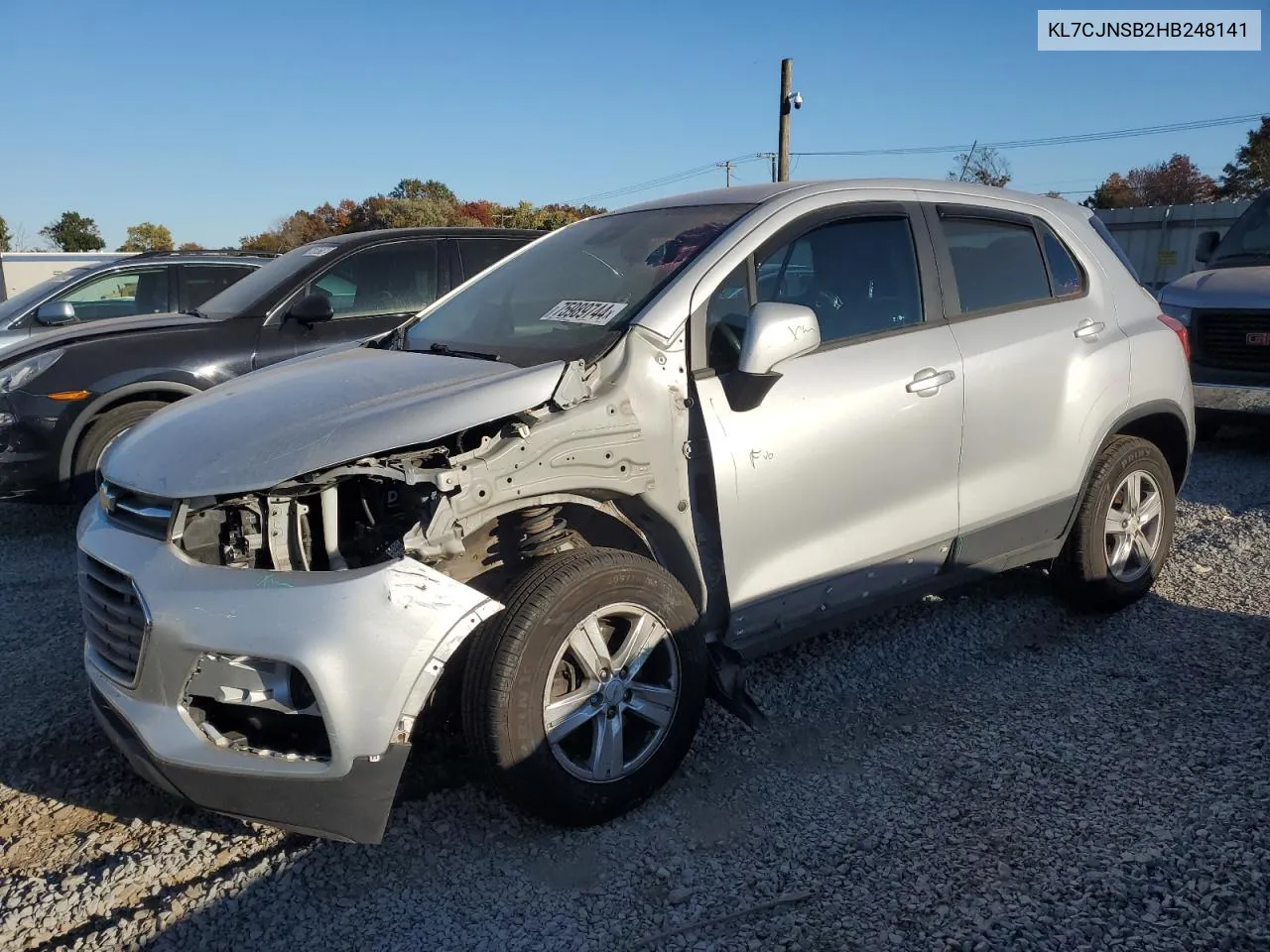 2017 Chevrolet Trax Ls VIN: KL7CJNSB2HB248141 Lot: 75989744