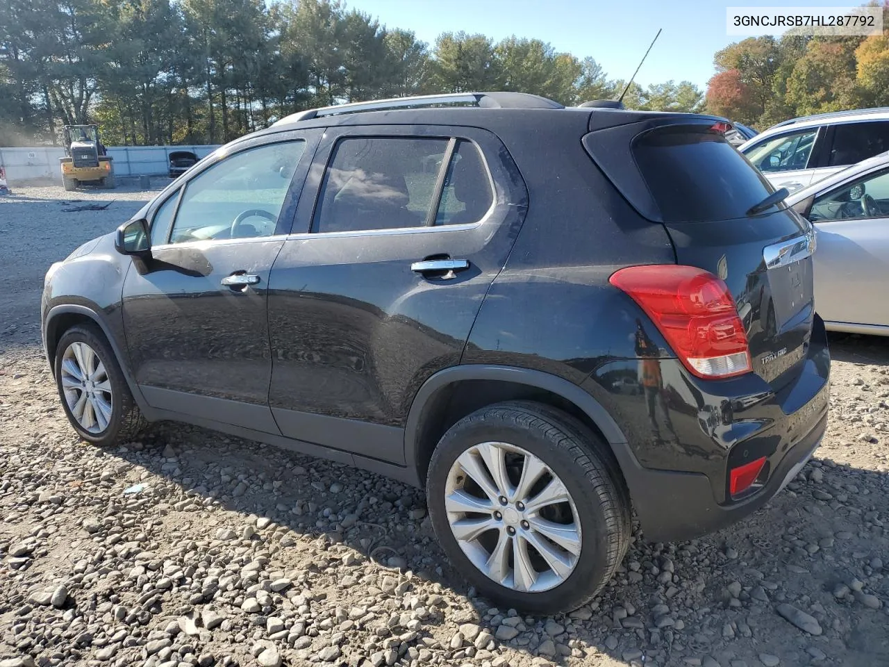 2017 Chevrolet Trax Premier VIN: 3GNCJRSB7HL287792 Lot: 76240294