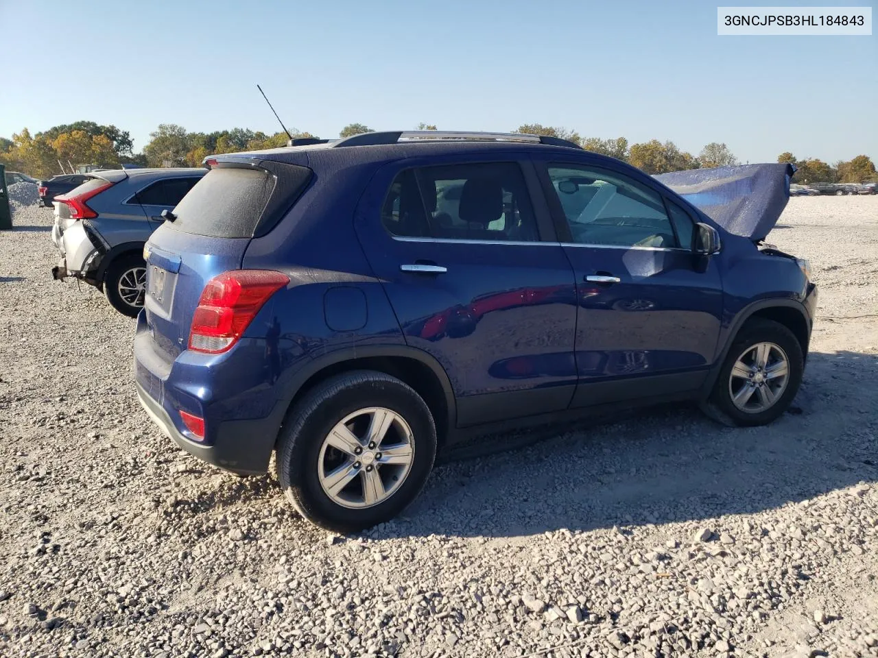 2017 Chevrolet Trax 1Lt VIN: 3GNCJPSB3HL184843 Lot: 77390324