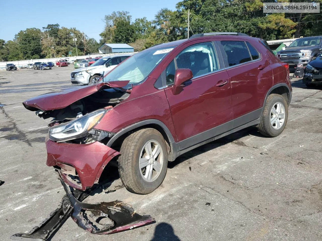 2017 Chevrolet Trax 1Lt VIN: 3GNCJLSB5HL259194 Lot: 77759574