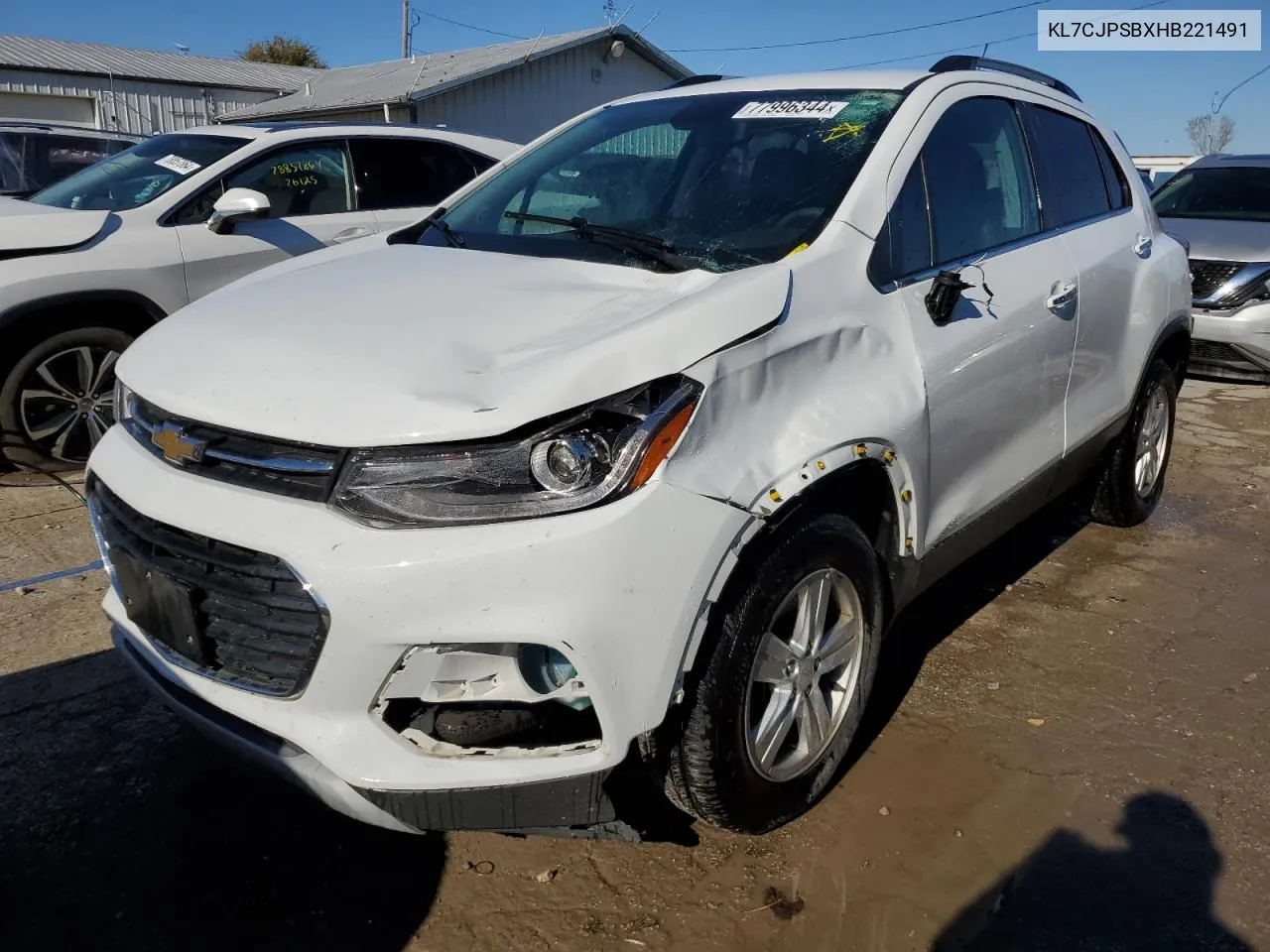 2017 Chevrolet Trax 1Lt VIN: KL7CJPSBXHB221491 Lot: 77996344