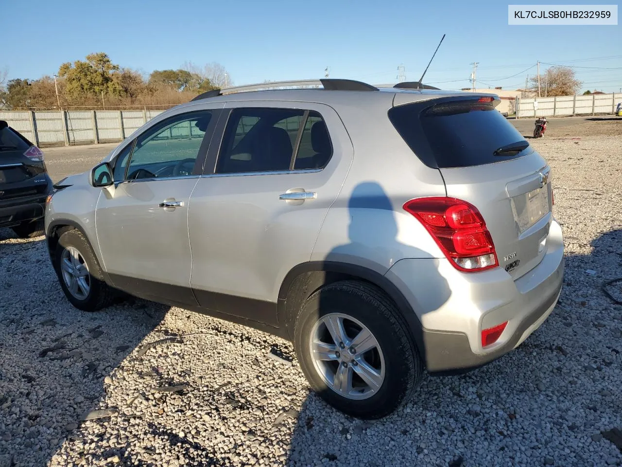 2017 Chevrolet Trax 1Lt VIN: KL7CJLSB0HB232959 Lot: 79135794