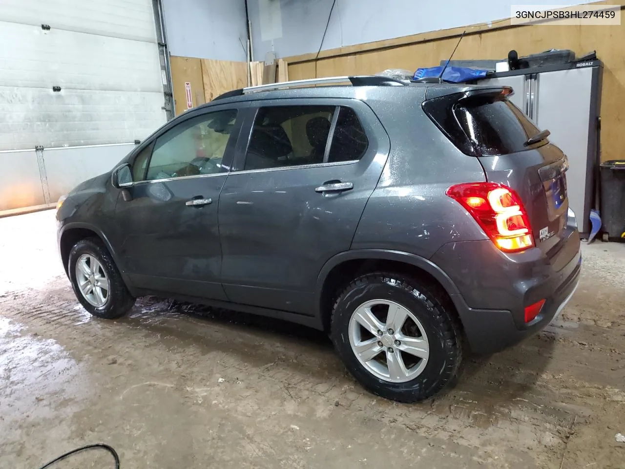 2017 Chevrolet Trax 1Lt VIN: 3GNCJPSB3HL274459 Lot: 80748394