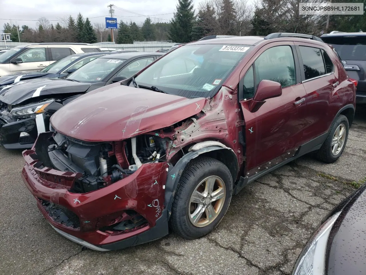 2017 Chevrolet Trax 1Lt VIN: 3GNCJPSB9HL172681 Lot: 81243314