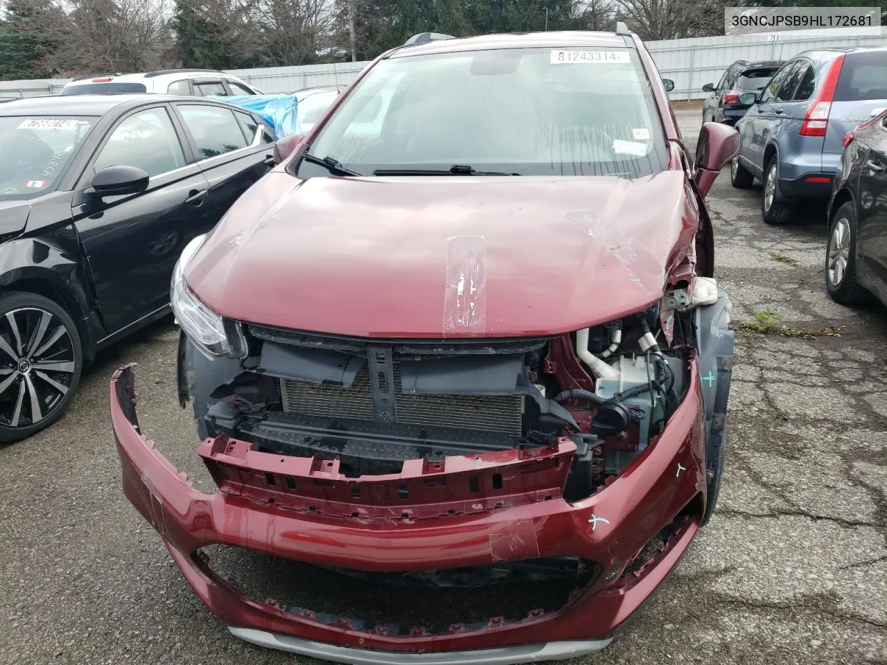 2017 Chevrolet Trax 1Lt VIN: 3GNCJPSB9HL172681 Lot: 81243314