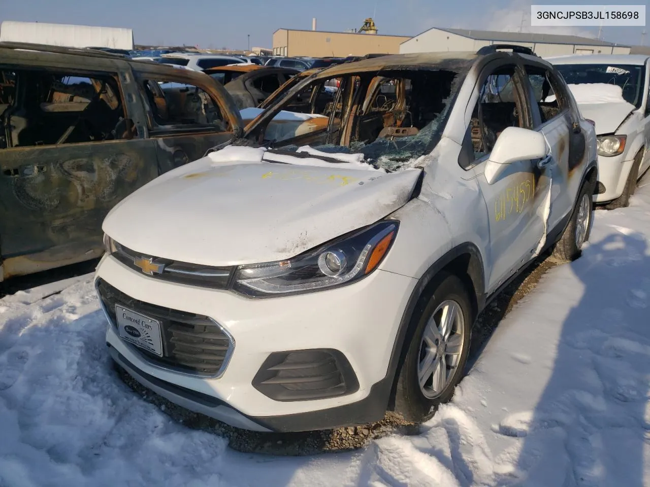 2018 Chev Trax 1Lt VIN: 3GNCJPSB3JL158698 Lot: 61154551