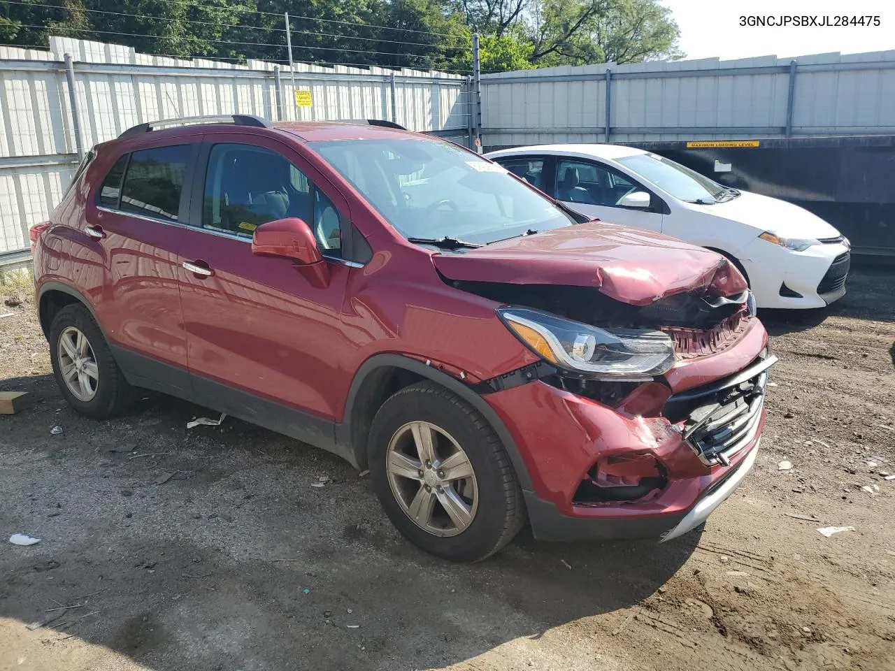 2018 Chevrolet Trax 1Lt VIN: 3GNCJPSBXJL284475 Lot: 69429864