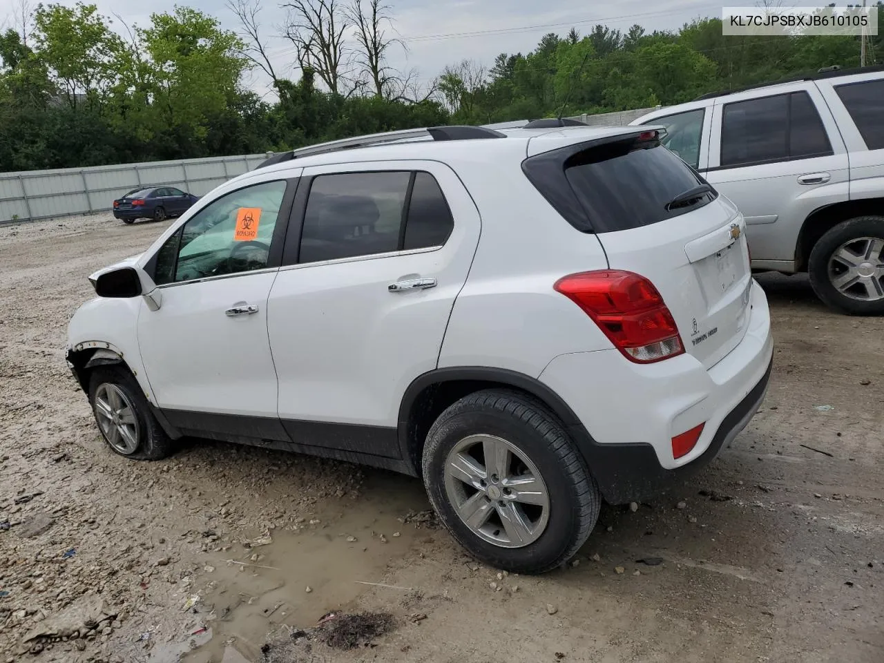 2018 Chevrolet Trax 1Lt VIN: KL7CJPSBXJB610105 Lot: 71003274