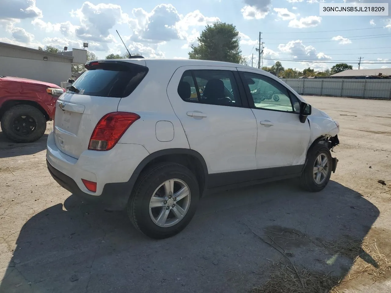 2018 Chevrolet Trax Ls VIN: 3GNCJNSB5JL218209 Lot: 72125854