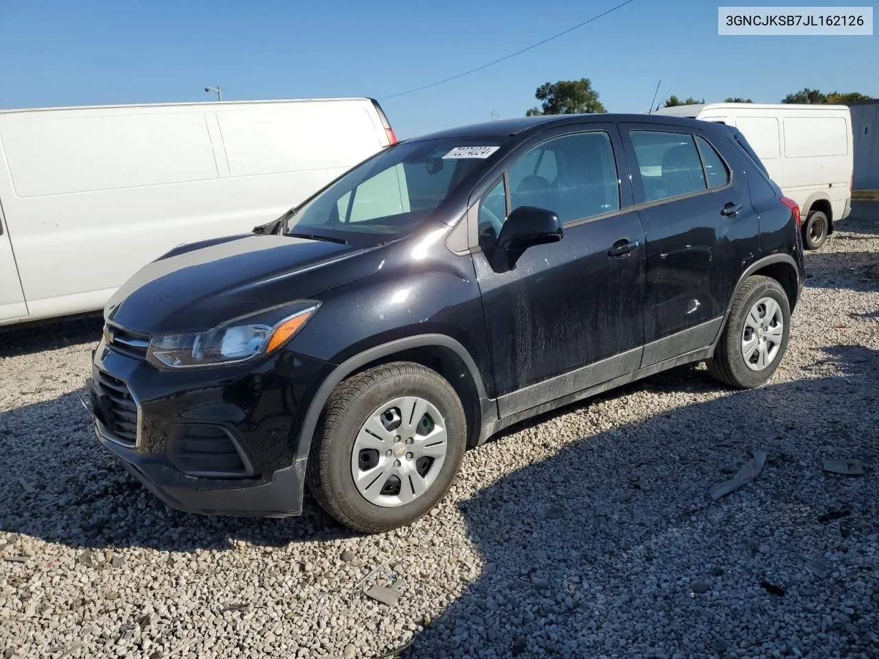 2018 Chevrolet Trax Ls VIN: 3GNCJKSB7JL162126 Lot: 72274024