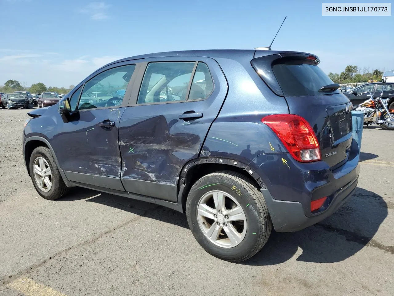 2018 Chevrolet Trax Ls VIN: 3GNCJNSB1JL170773 Lot: 72289564