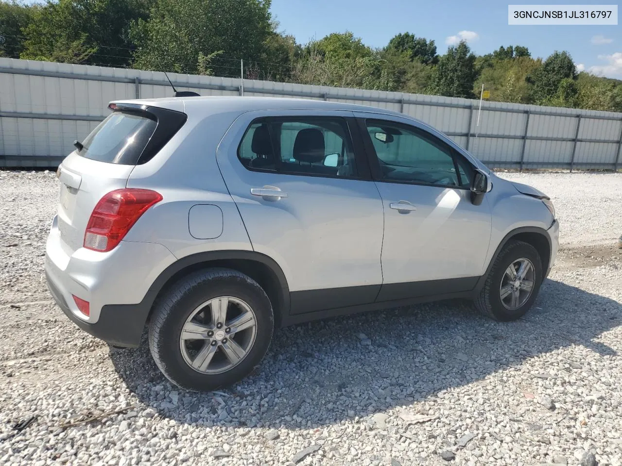 2018 Chevrolet Trax Ls VIN: 3GNCJNSB1JL316797 Lot: 72464804