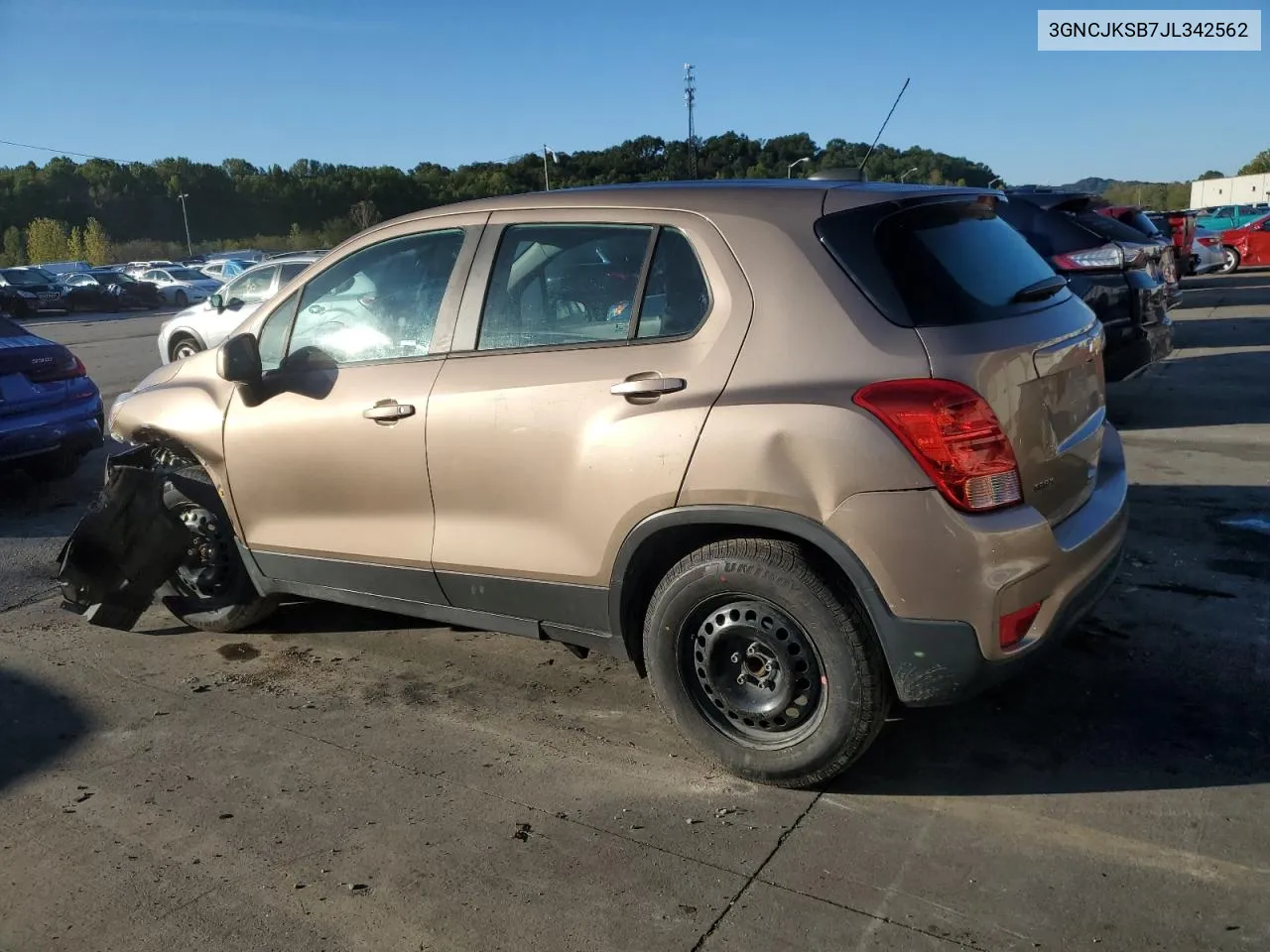 2018 Chevrolet Trax Ls VIN: 3GNCJKSB7JL342562 Lot: 72985424