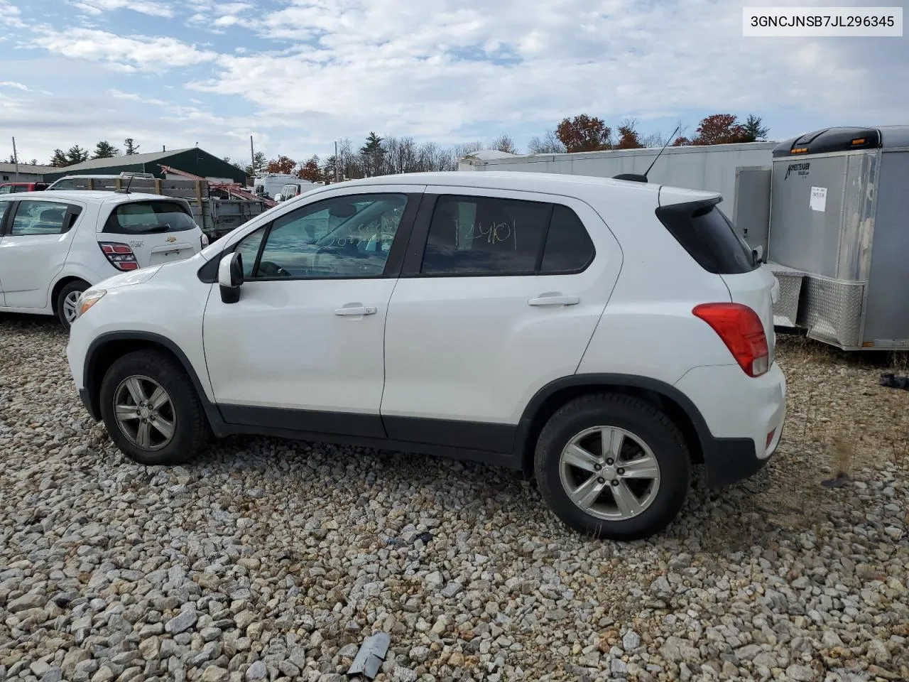 2018 Chevrolet Trax Ls VIN: 3GNCJNSB7JL296345 Lot: 73685884