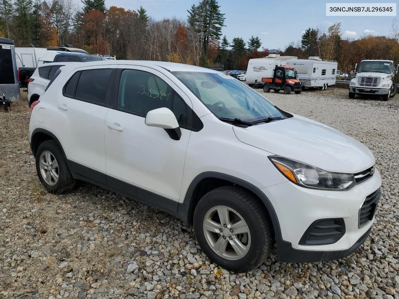 2018 Chevrolet Trax Ls VIN: 3GNCJNSB7JL296345 Lot: 73685884