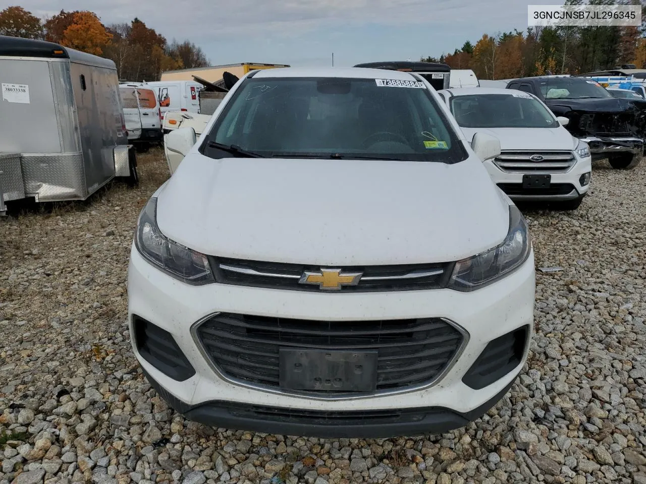 2018 Chevrolet Trax Ls VIN: 3GNCJNSB7JL296345 Lot: 73685884