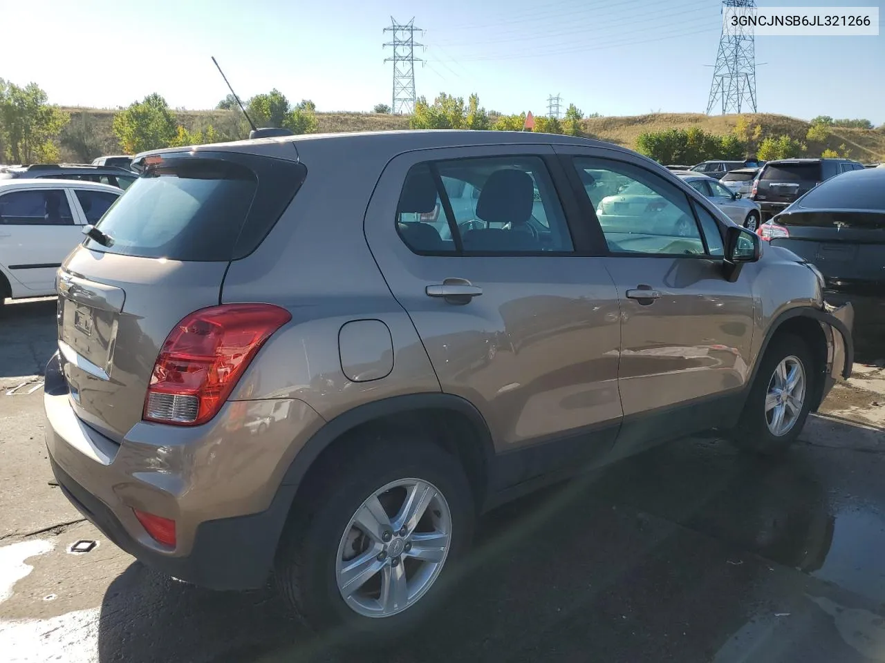 2018 Chevrolet Trax Ls VIN: 3GNCJNSB6JL321266 Lot: 73718654