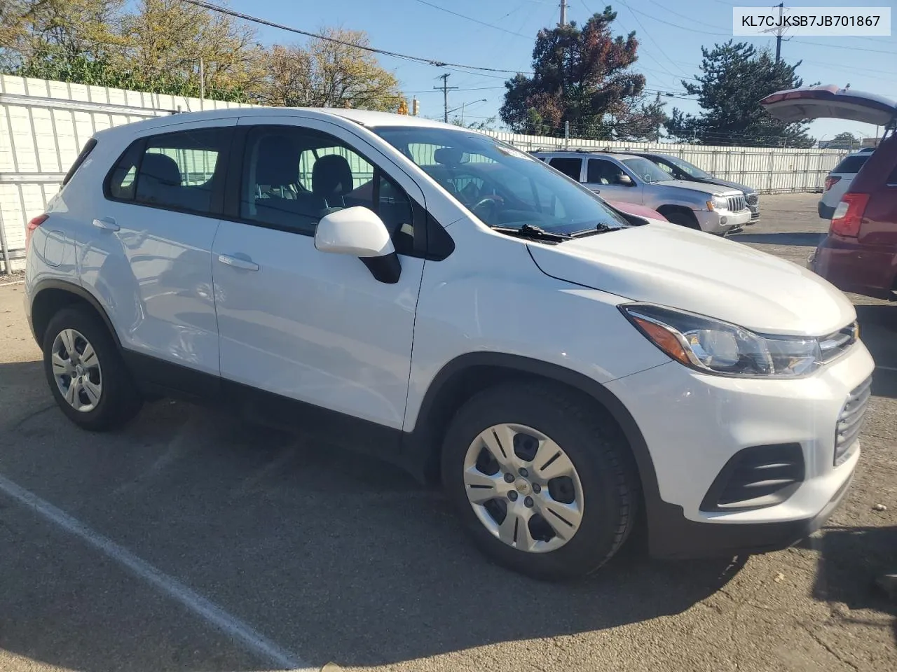 2018 Chevrolet Trax Ls VIN: KL7CJKSB7JB701867 Lot: 74607534