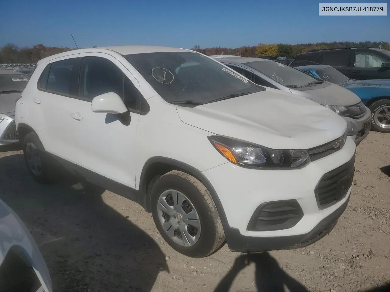 2018 Chevrolet Trax Ls VIN: 3GNCJKSB7JL418779 Lot: 74678344