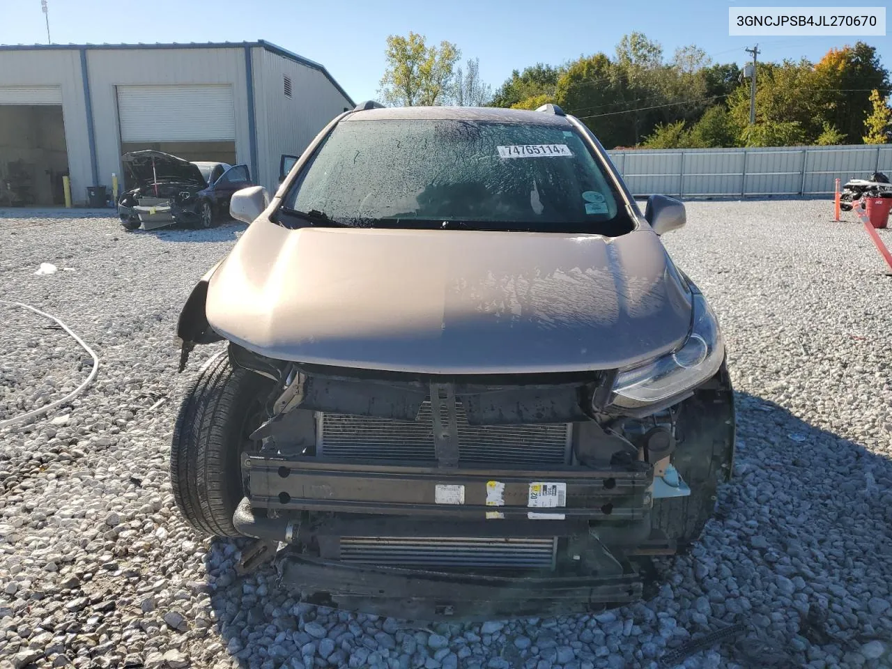 2018 Chevrolet Trax 1Lt VIN: 3GNCJPSB4JL270670 Lot: 74765114