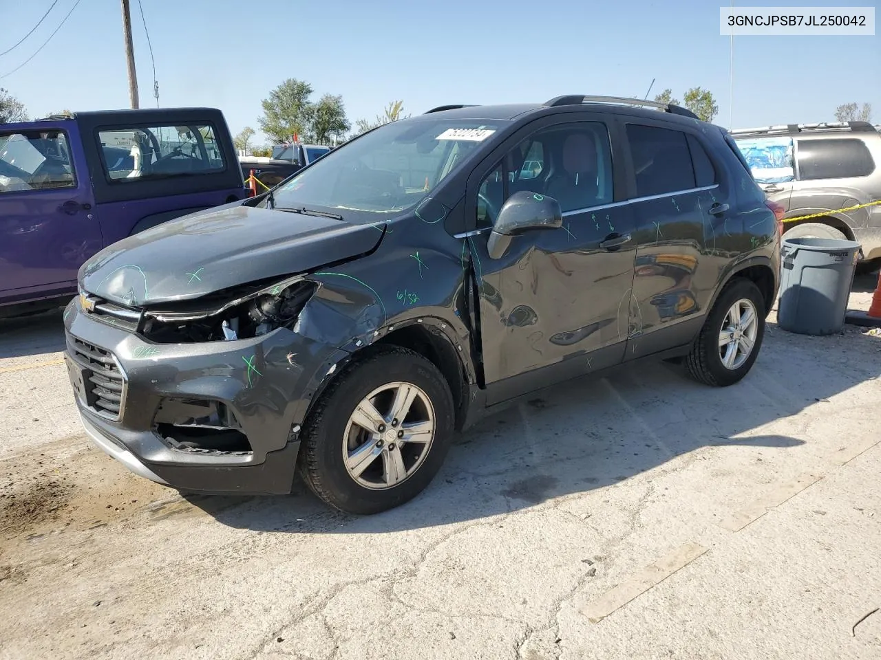 2018 Chevrolet Trax 1Lt VIN: 3GNCJPSB7JL250042 Lot: 75222734