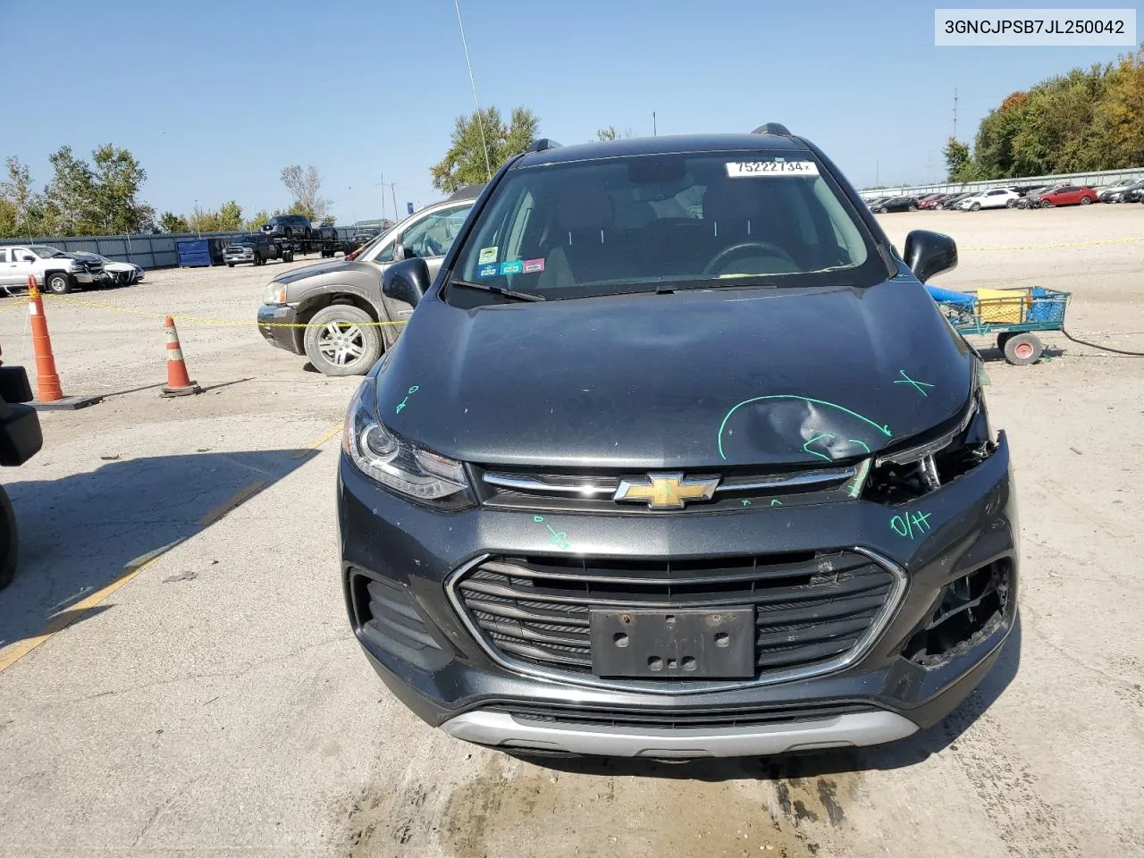 2018 Chevrolet Trax 1Lt VIN: 3GNCJPSB7JL250042 Lot: 75222734