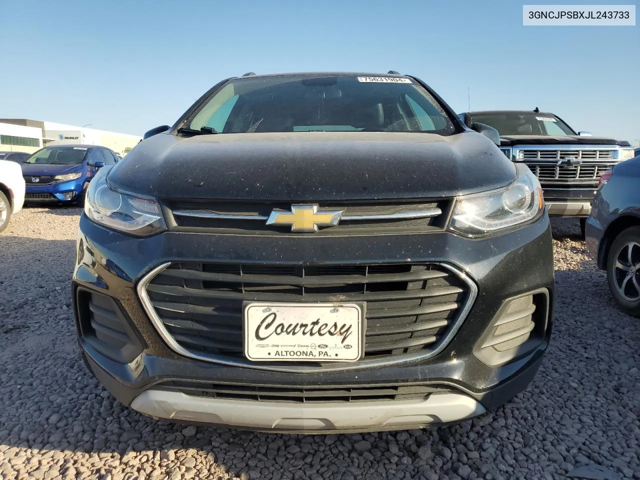 2018 Chevrolet Trax 1Lt VIN: 3GNCJPSBXJL243733 Lot: 75631904