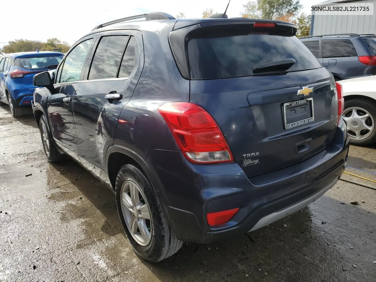 2018 Chevrolet Trax 1Lt VIN: 3GNCJLSB2JL221735 Lot: 77185294