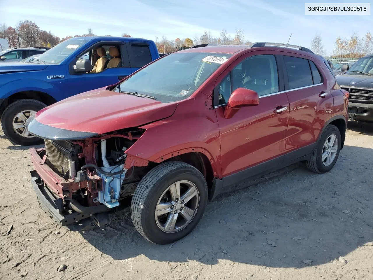 2018 Chevrolet Trax 1Lt VIN: 3GNCJPSB7JL300518 Lot: 78300694