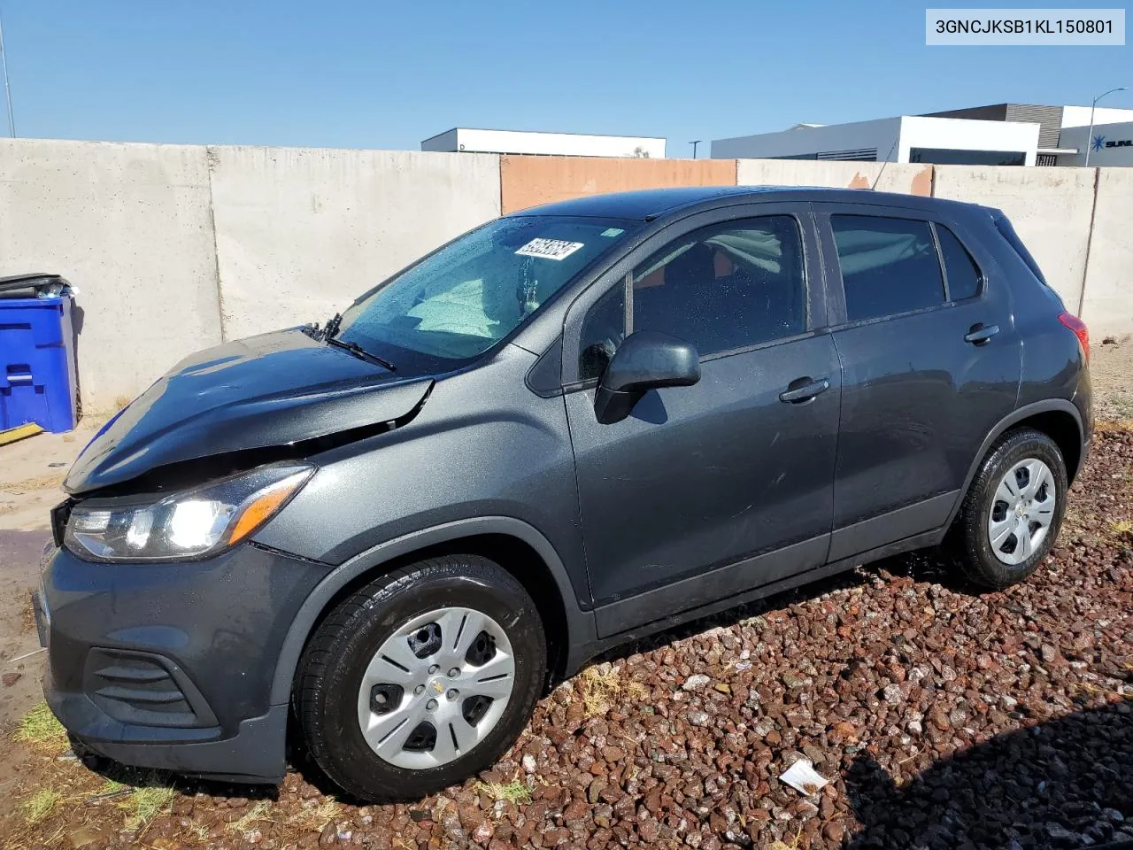 2019 Chevrolet Trax Ls VIN: 3GNCJKSB1KL150801 Lot: 59643664