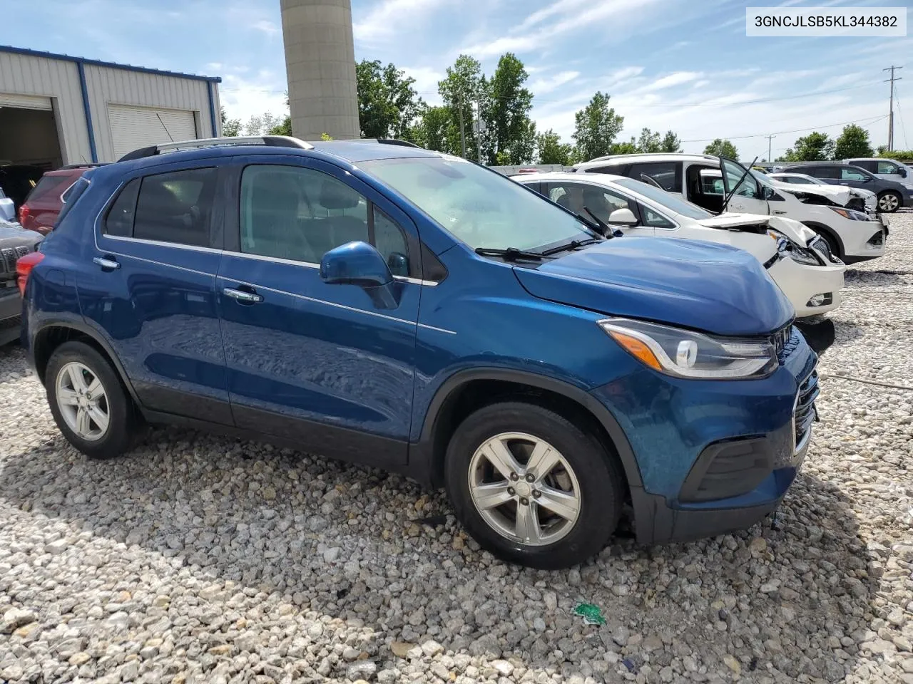 2019 Chevrolet Trax 1Lt VIN: 3GNCJLSB5KL344382 Lot: 60830814