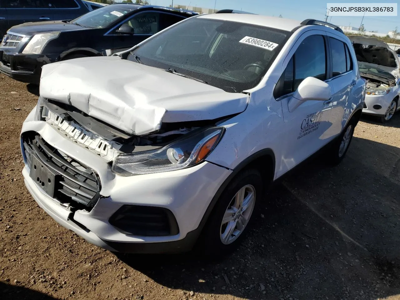 2019 Chevrolet Trax 1Lt VIN: 3GNCJPSB3KL386783 Lot: 63980284