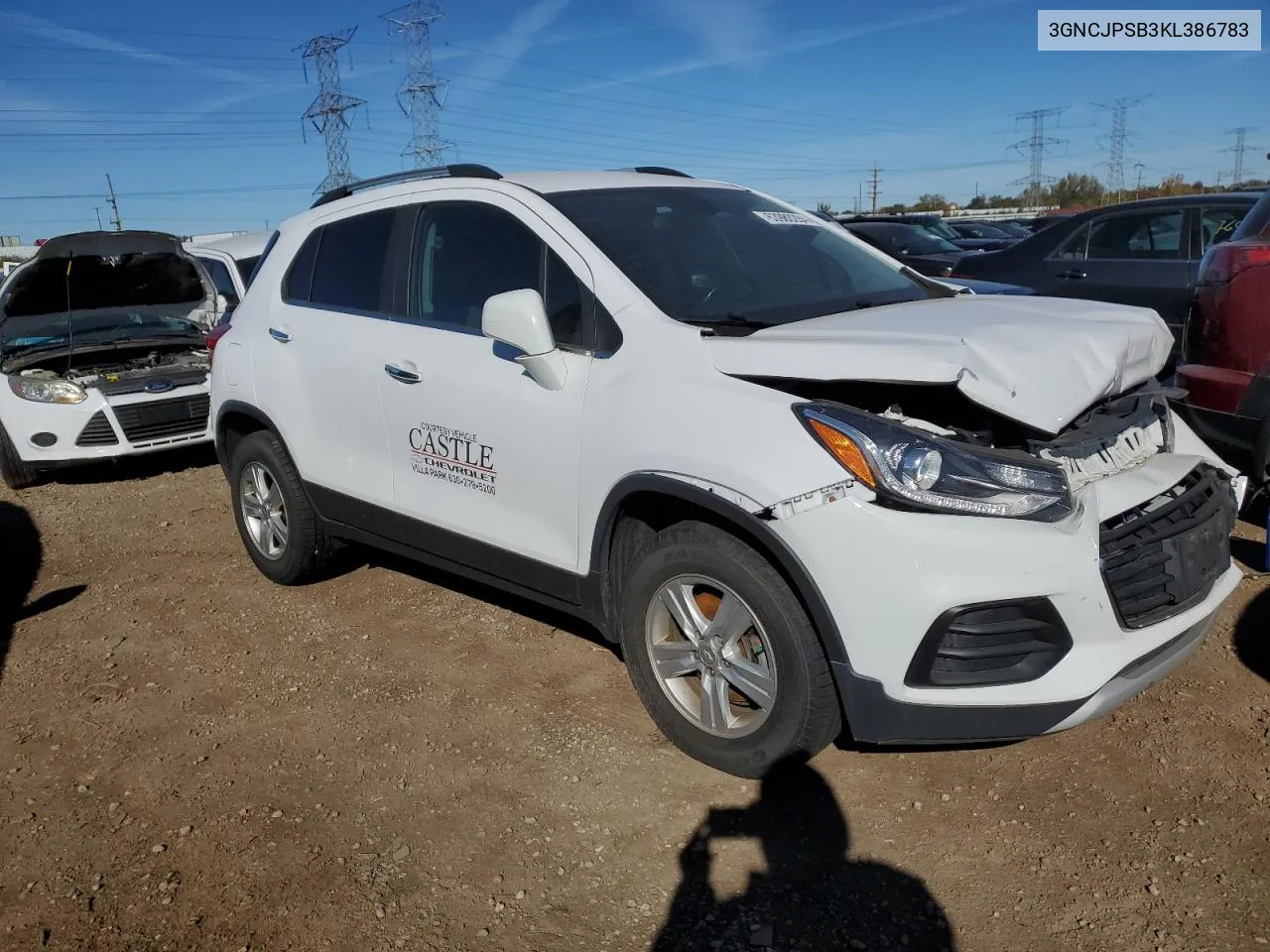 2019 Chevrolet Trax 1Lt VIN: 3GNCJPSB3KL386783 Lot: 63980284