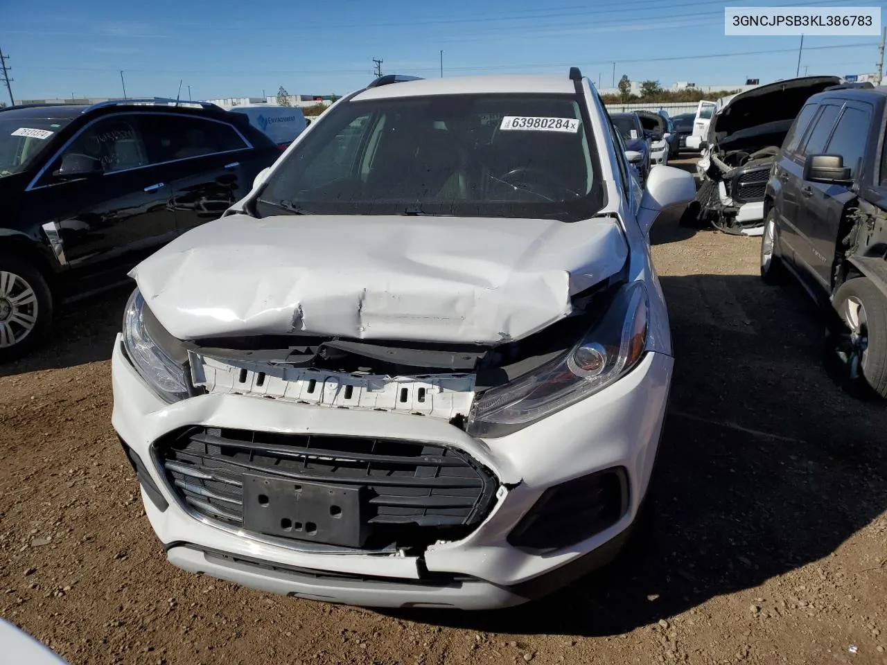 2019 Chevrolet Trax 1Lt VIN: 3GNCJPSB3KL386783 Lot: 63980284