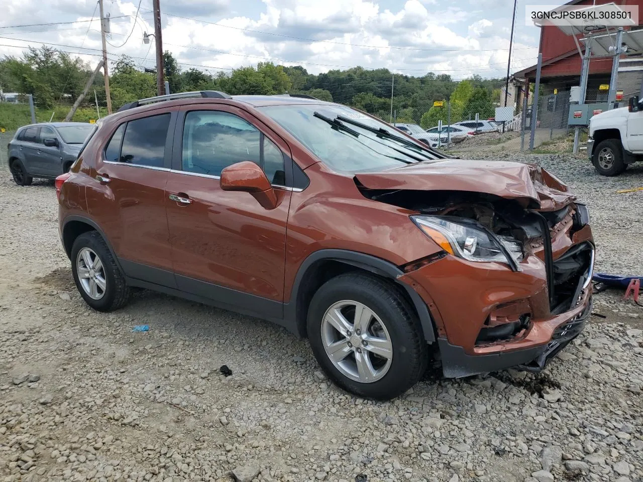 2019 Chevrolet Trax 1Lt VIN: 3GNCJPSB6KL308501 Lot: 69722454