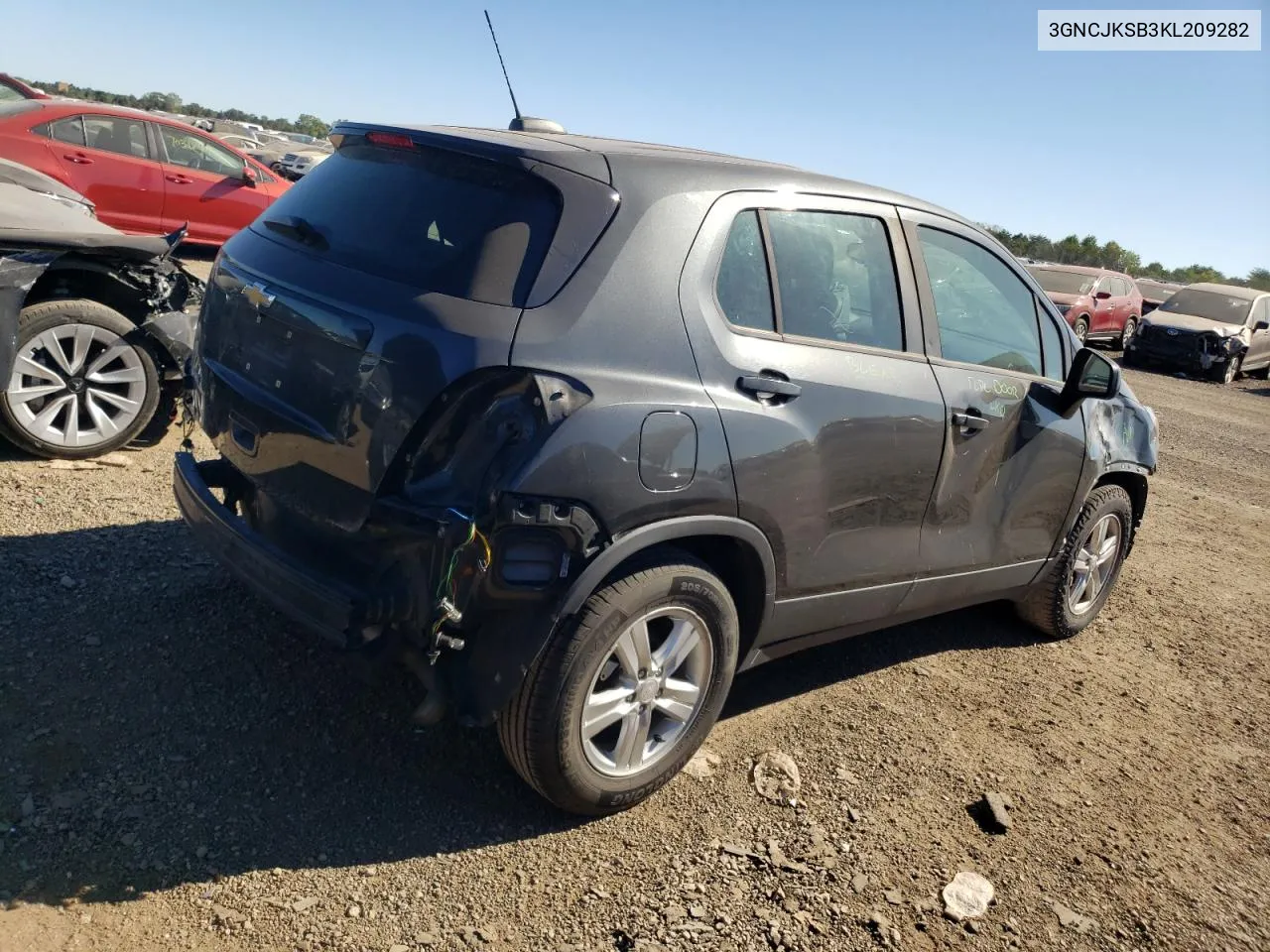 2019 Chevrolet Trax Ls VIN: 3GNCJKSB3KL209282 Lot: 70291934