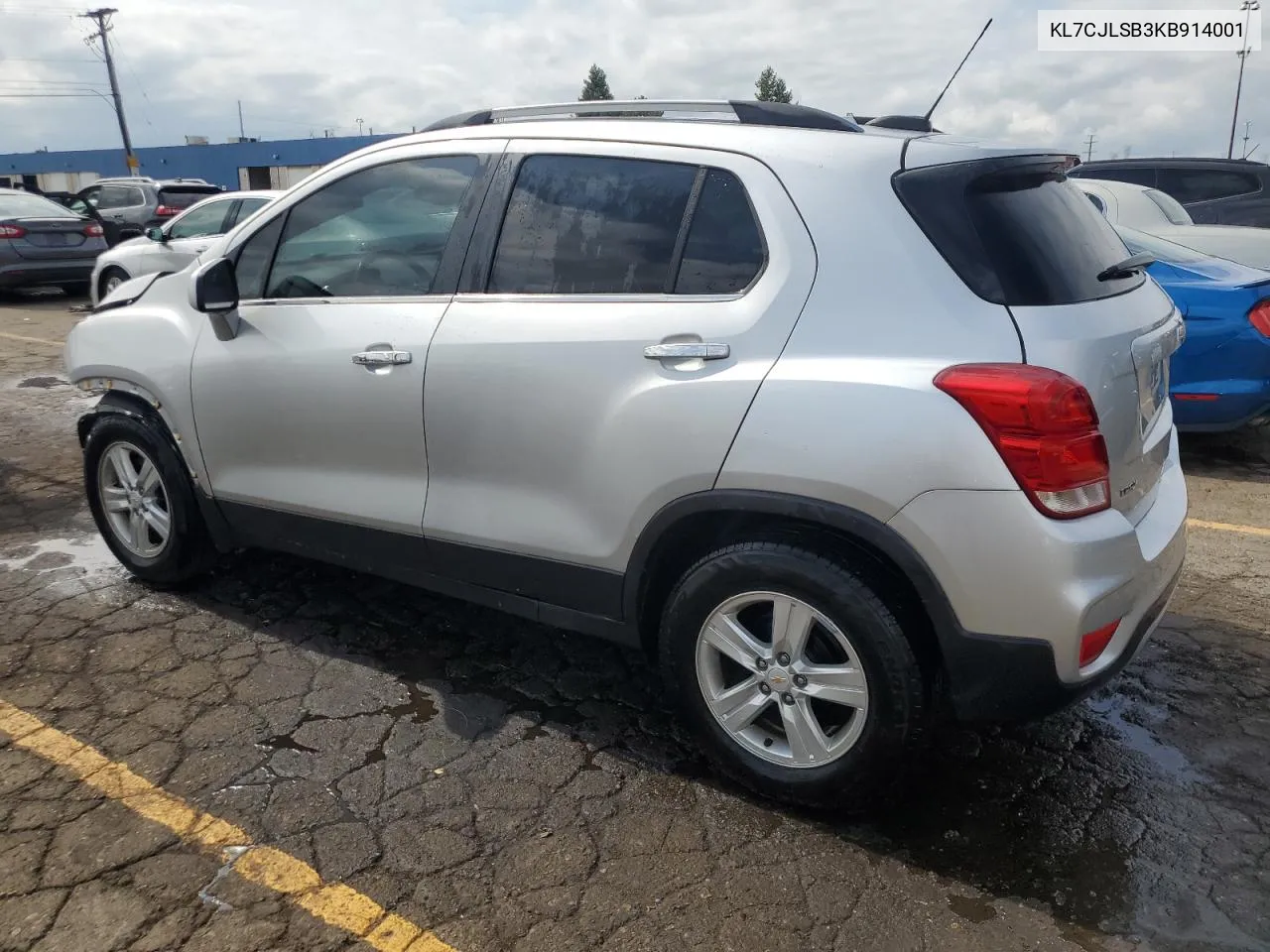 2019 Chevrolet Trax 1Lt VIN: KL7CJLSB3KB914001 Lot: 70472614