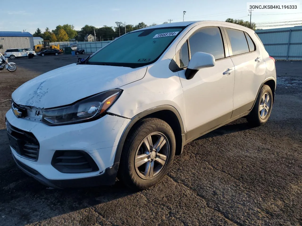 2019 Chevrolet Trax Ls VIN: 3GNCJKSB4KL196333 Lot: 70668704