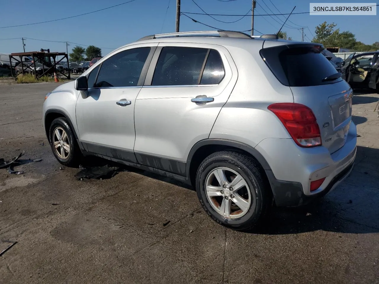 2019 Chevrolet Trax 1Lt VIN: 3GNCJLSB7KL364861 Lot: 71717984